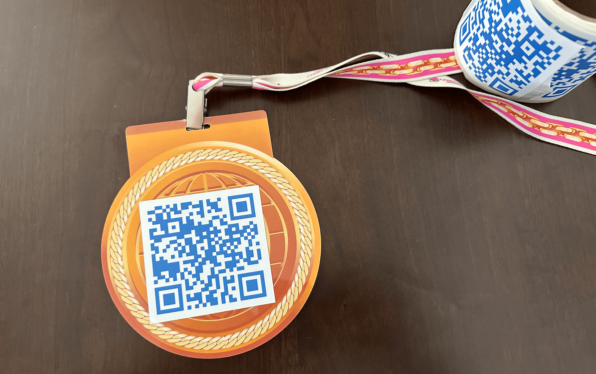 My badge with a QR code