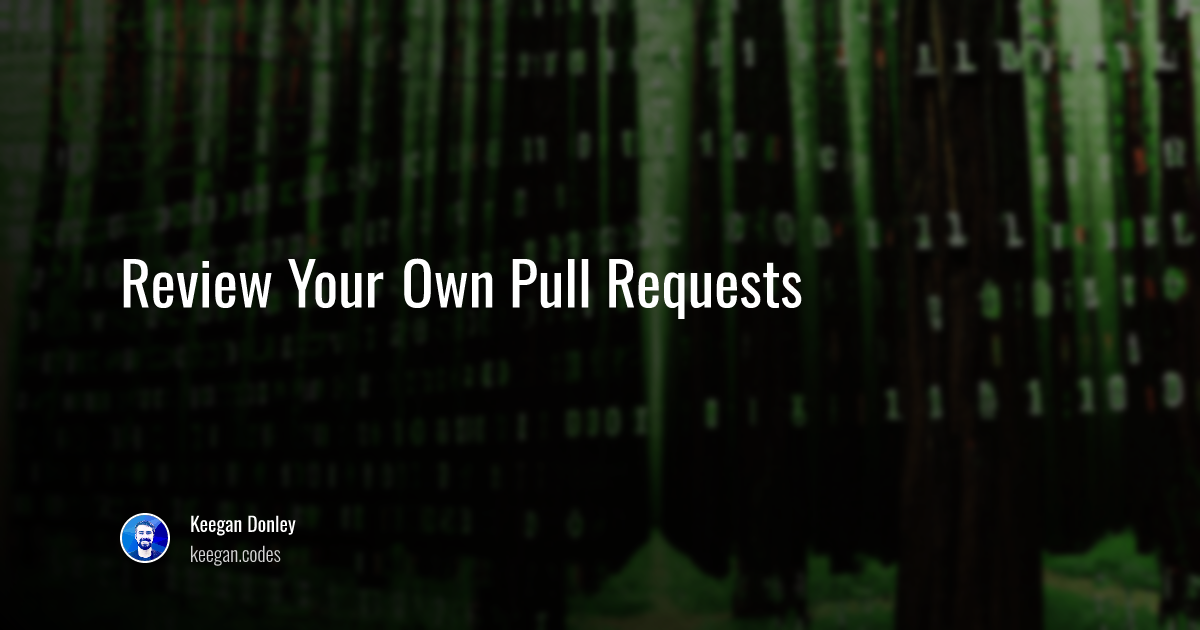 review your own pull request